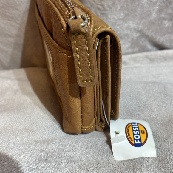 🆕 Fossil Brown Leather crossbody Messenger Bag and wallet Y2K - Picture 14 of 16